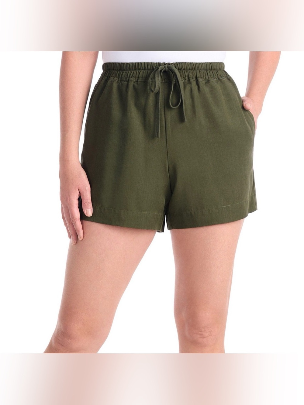 NWT Hilary Radley Green High-Waist Drawstring Shorts size XXL